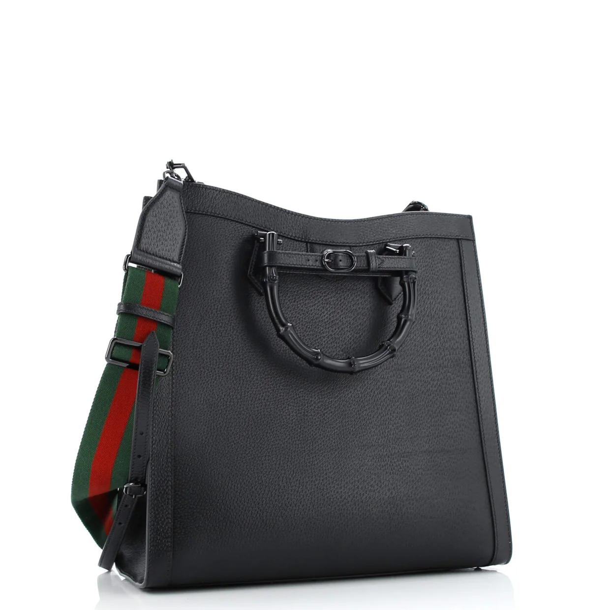 Diana NM Bamboo Handle Tote Leather Large - Deep Luxury