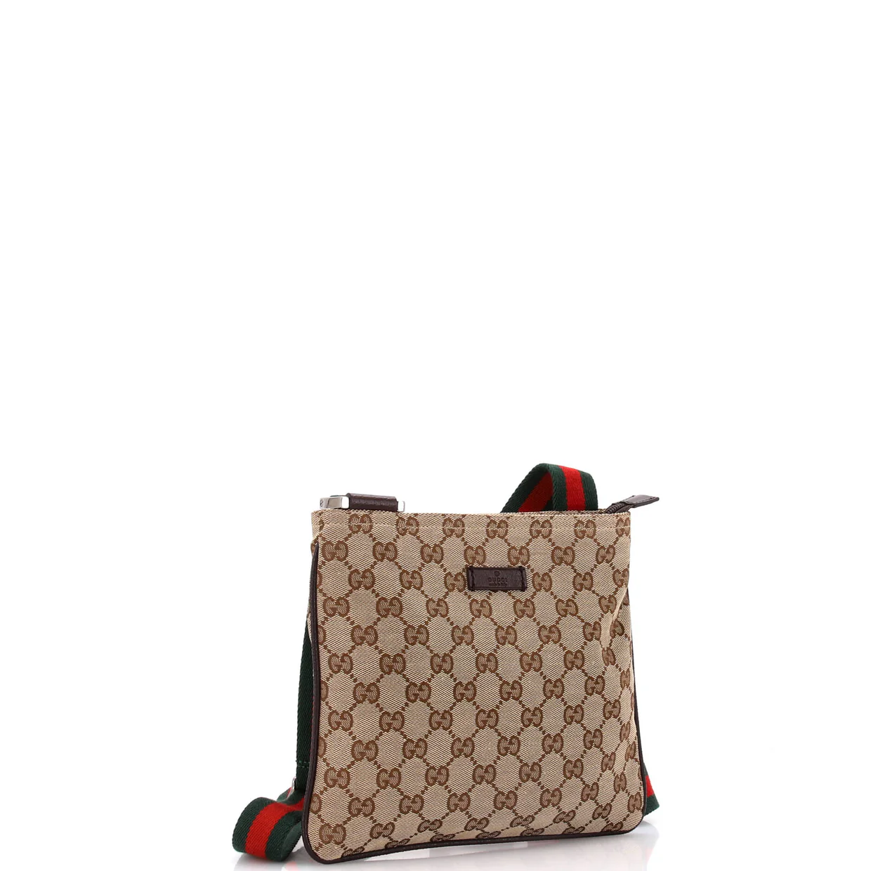 Web Strap Zip Messenger Bag GG Canvas Small - Deep Luxury
