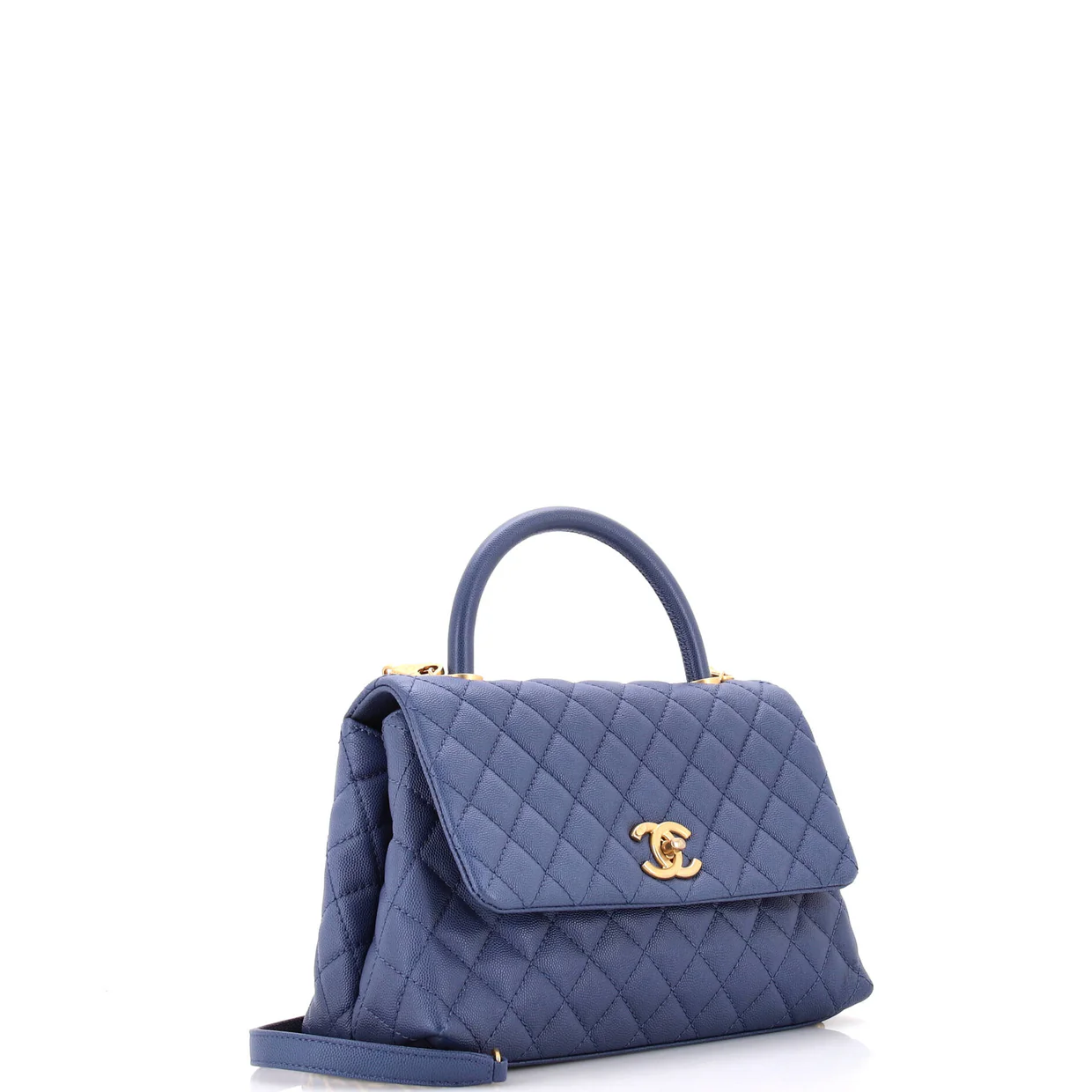 Coco Top Handle Bag Quilted Caviar Small - Deep Luxury