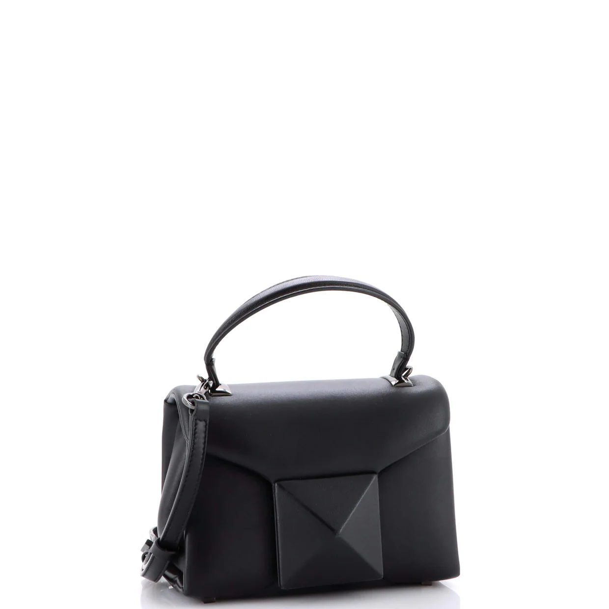 One Stud Top Handle Flap Bag Leather Mini - Deep Luxury