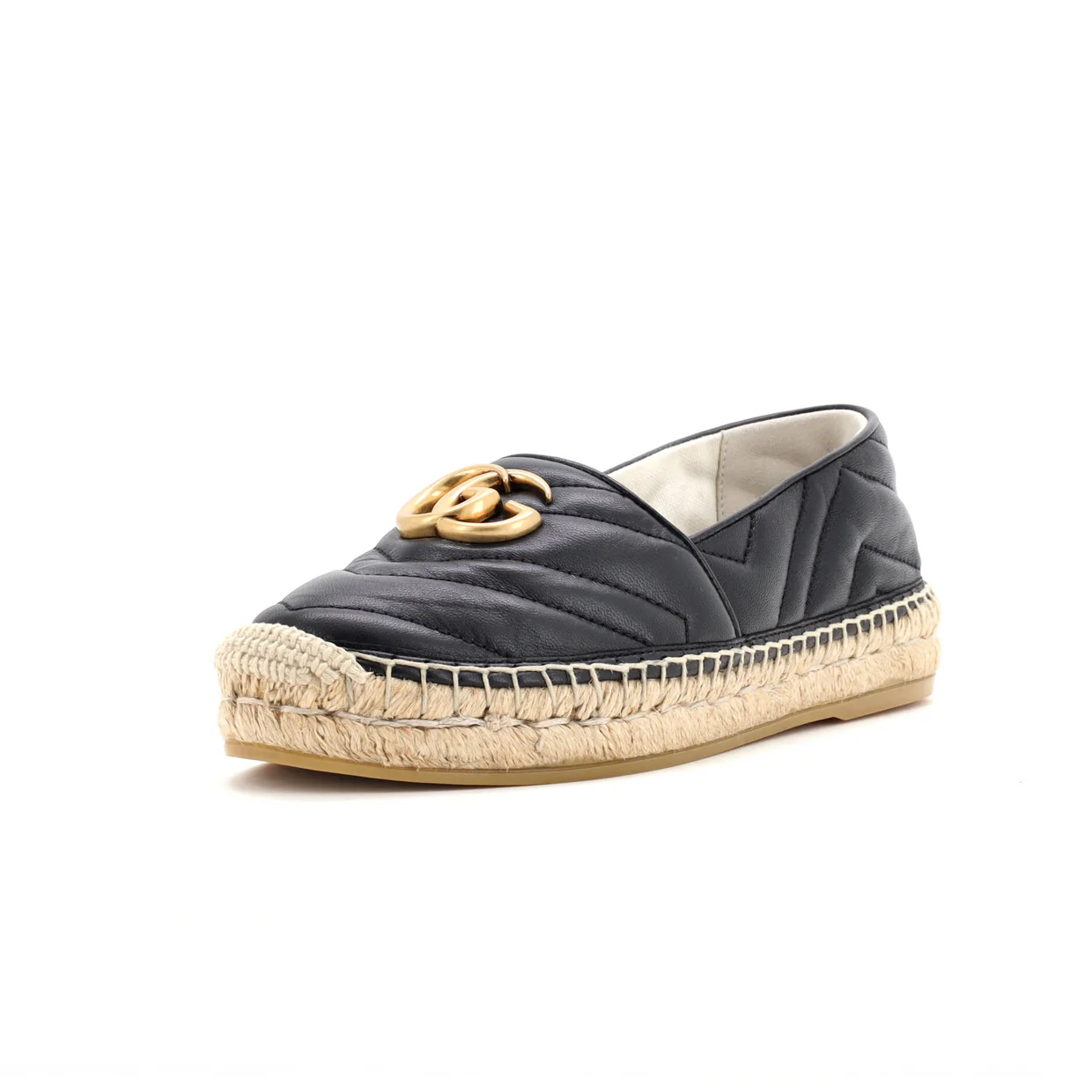 Women's GG Marmont Espadrilles Matelasse Leather - Deep Luxury