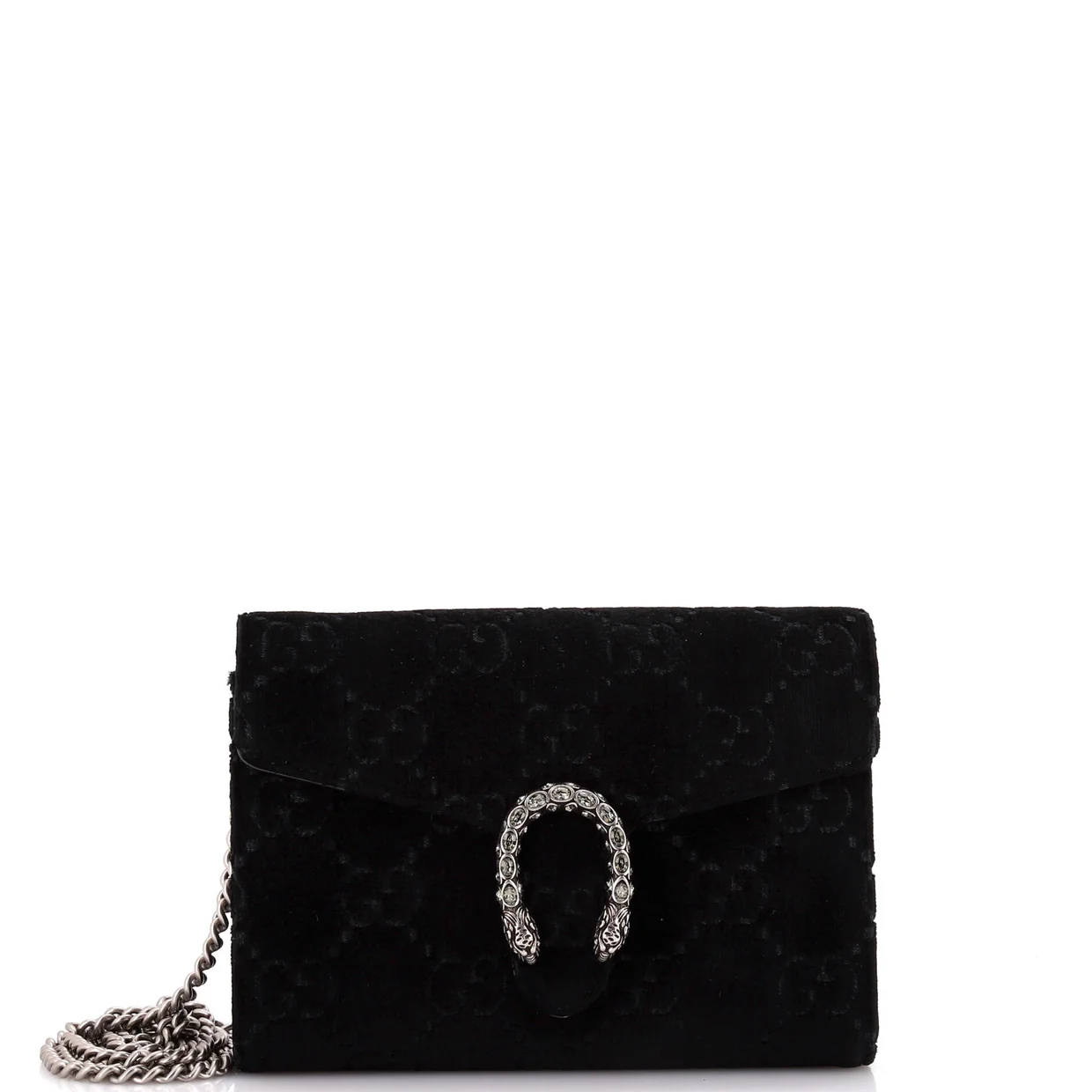 Dionysus Chain Wallet GG Velvet Small - Deep Luxury