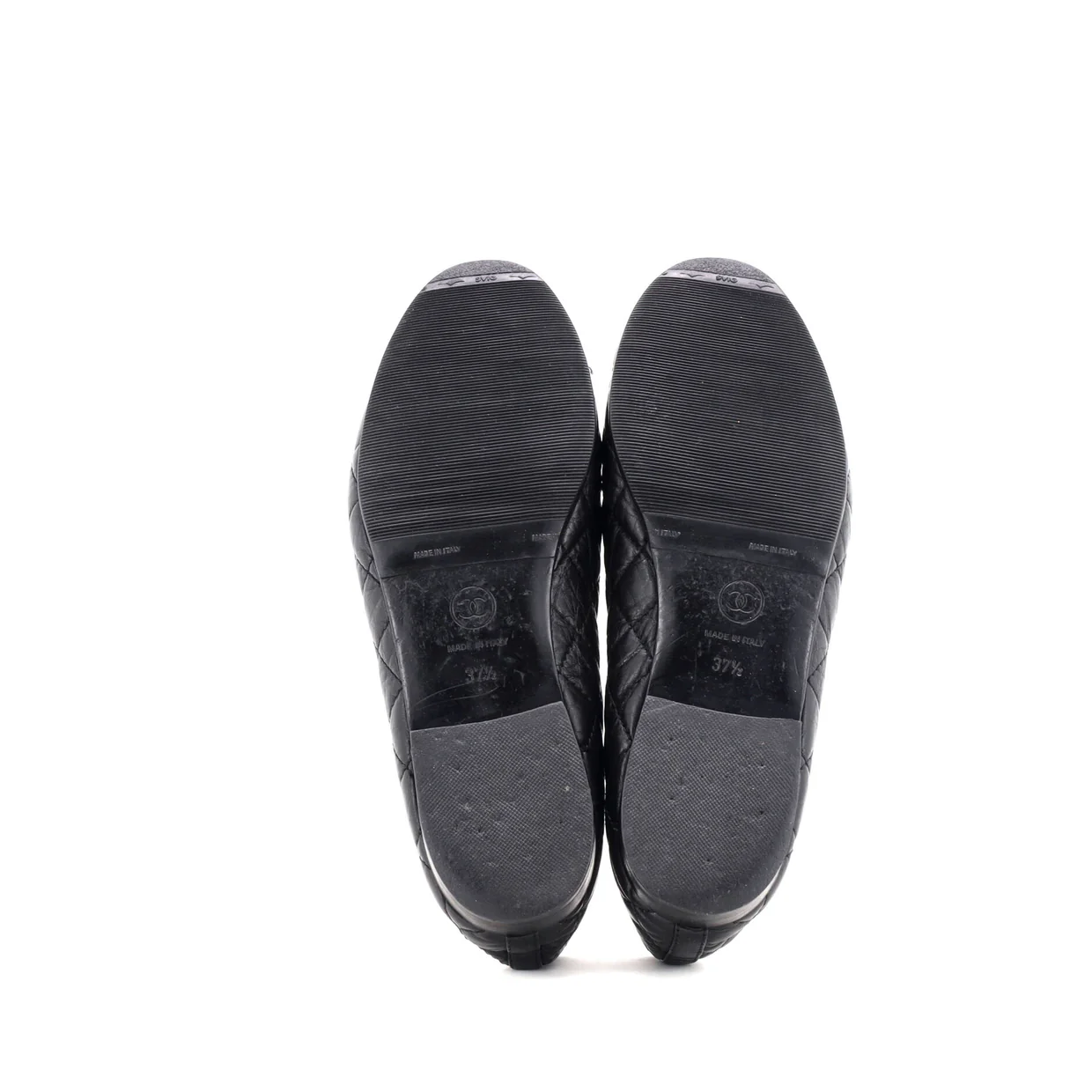 Women's CC Cap Toe Bow Ballerina Flats Quilted Leather - Deep Luxury
