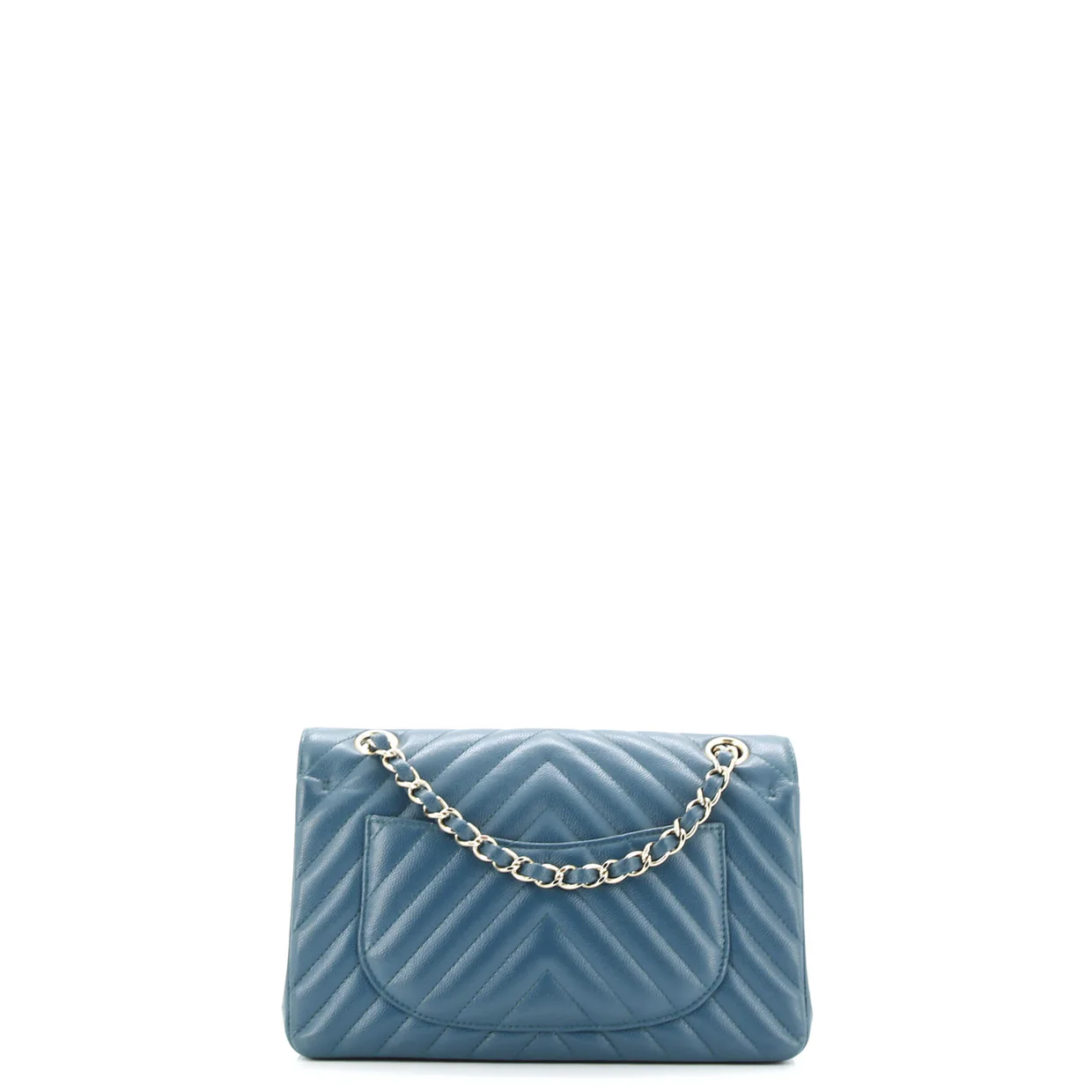 Classic Double Flap Bag Chevron Caviar Small - Deep Luxury