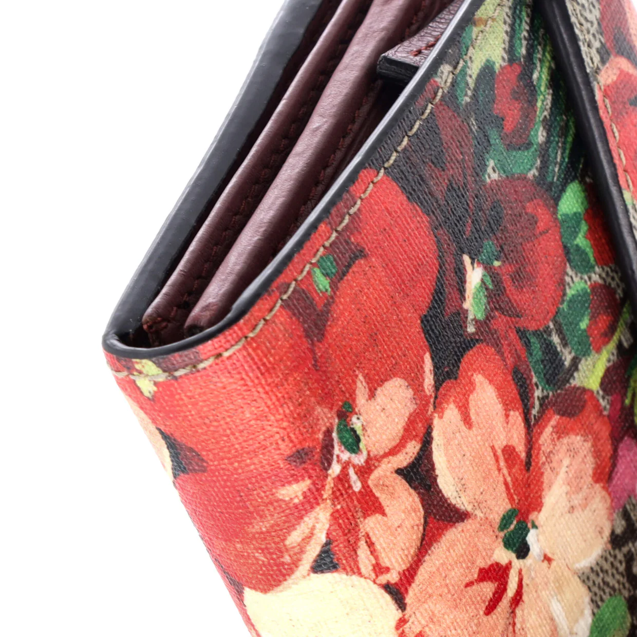 Dionysus Chain Wallet Blooms Print GG Coated Canvas Long - Deep Luxury
