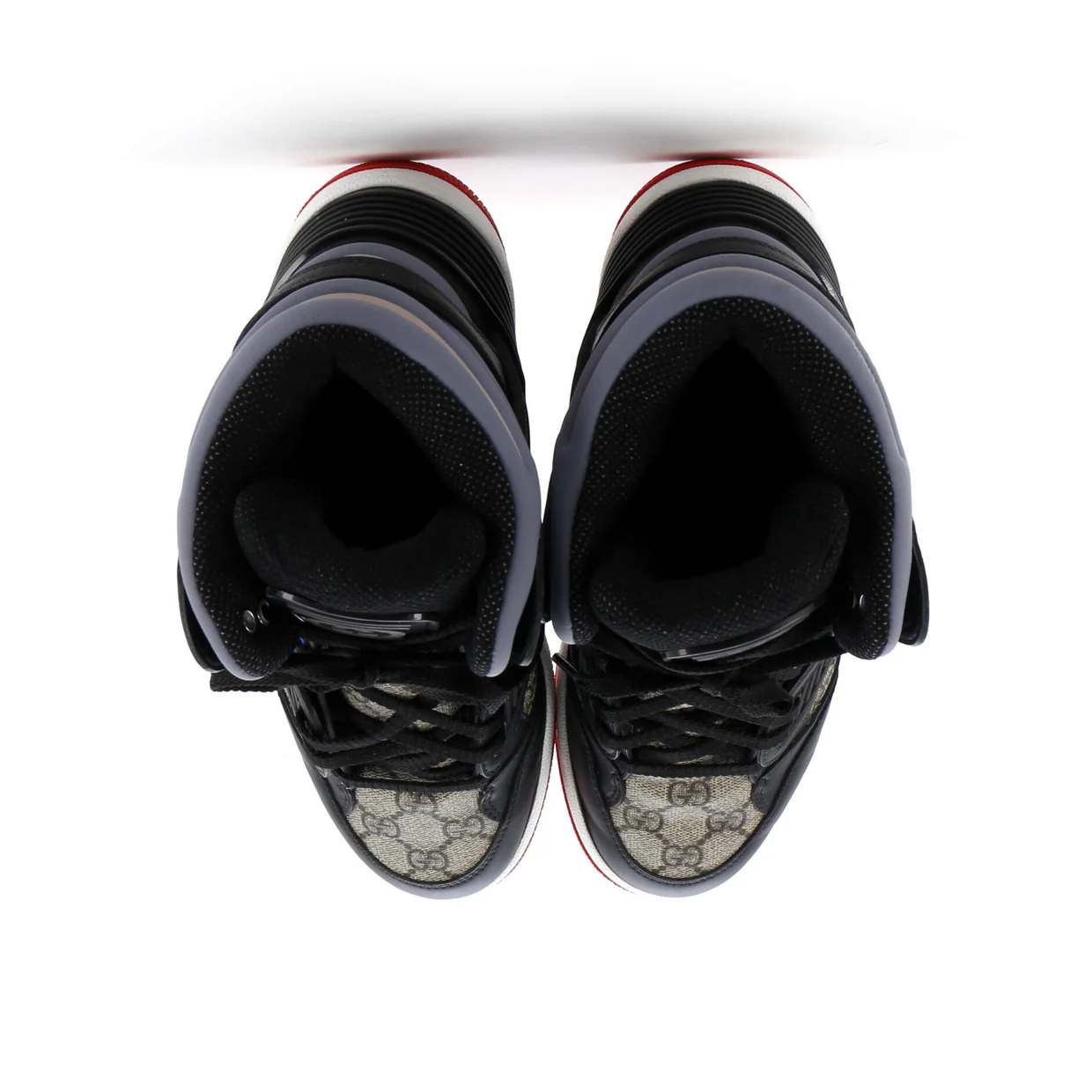 Men's Gucci Basket High-Top Sneakers GG Coated Canvas and Demetra - Deep Luxury