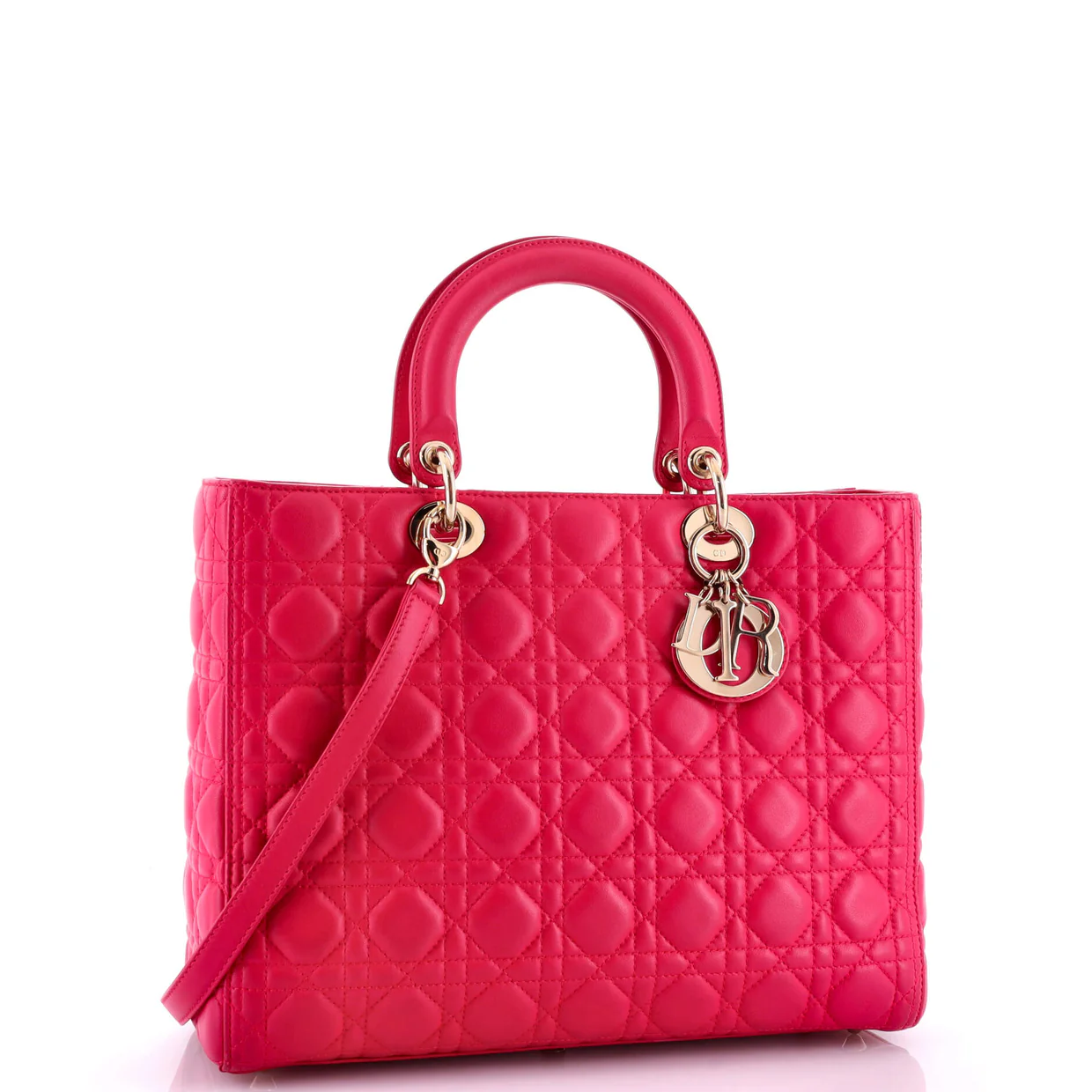 Lady Dior Bag Cannage Quilt Lambskin Large - Deep Luxury