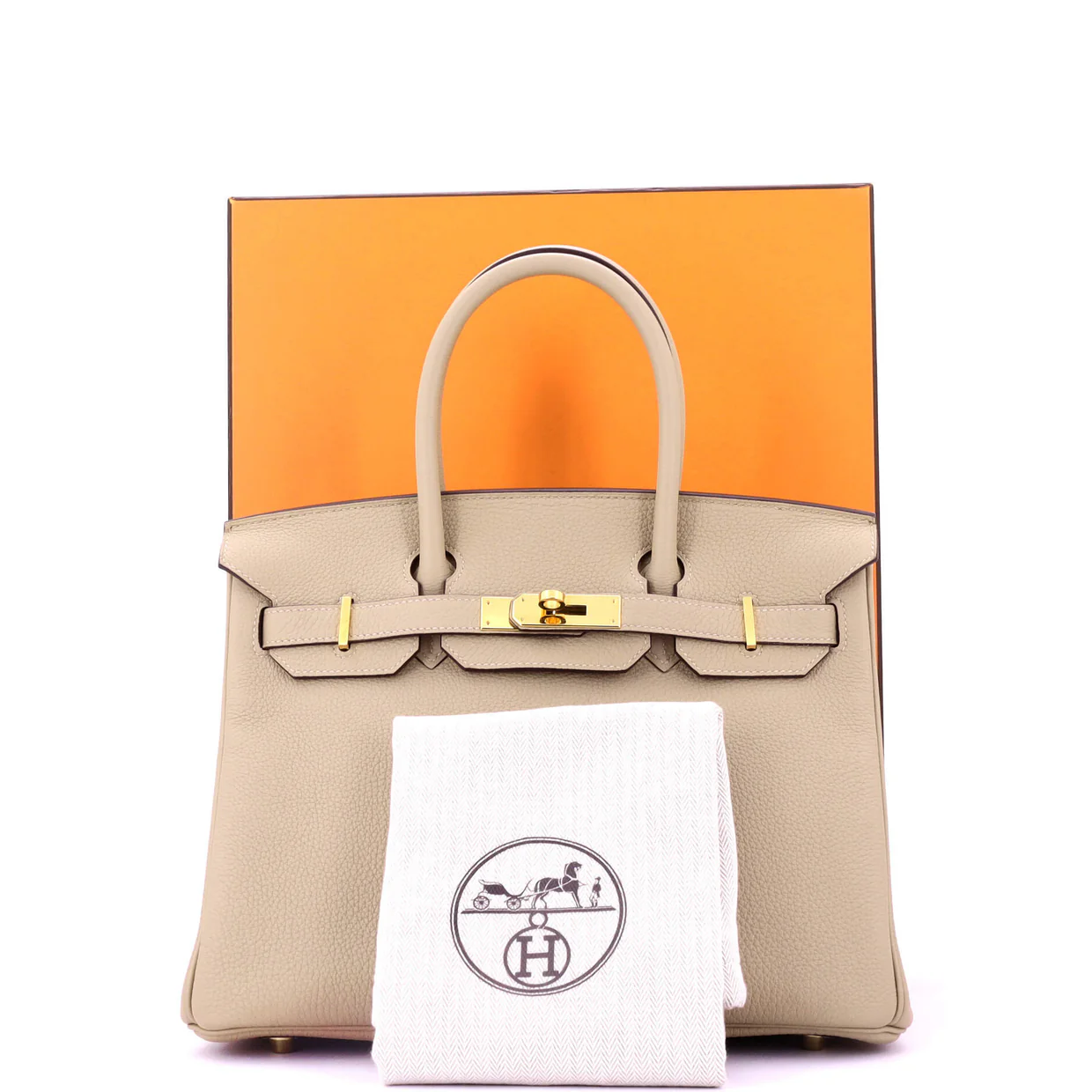 Birkin Handbag Light Togo with Gold Hardware 30 - Deep Luxury