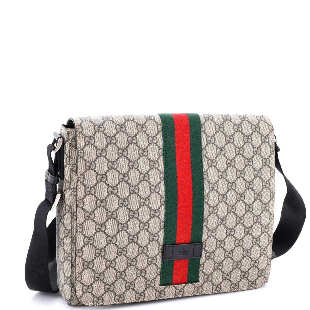 Web Flap Messenger Bag GG Coated Canvas Medium - Deep Luxury