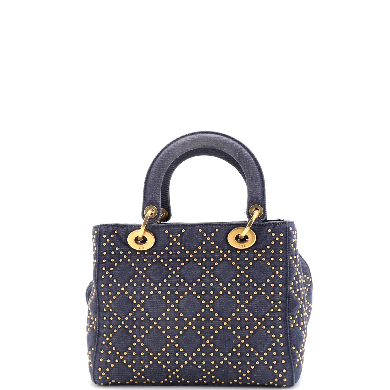 Supple Lady Dior Bag Cannage Studded Denim Medium - Deep Luxury