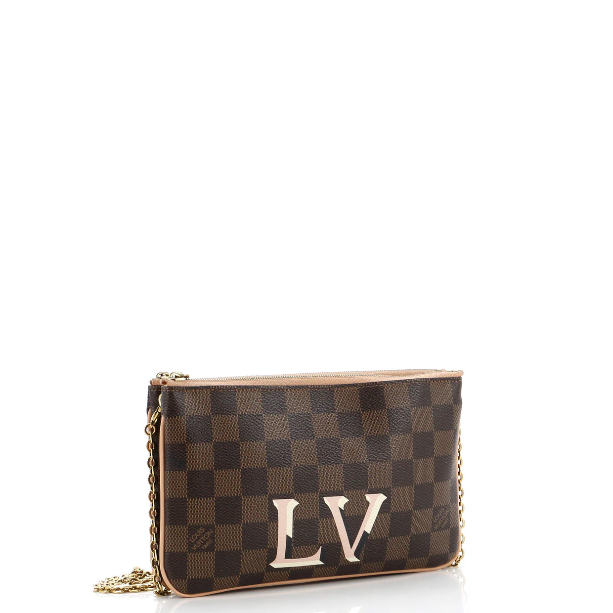 Double Zip Pochette Damier - Deep Luxury