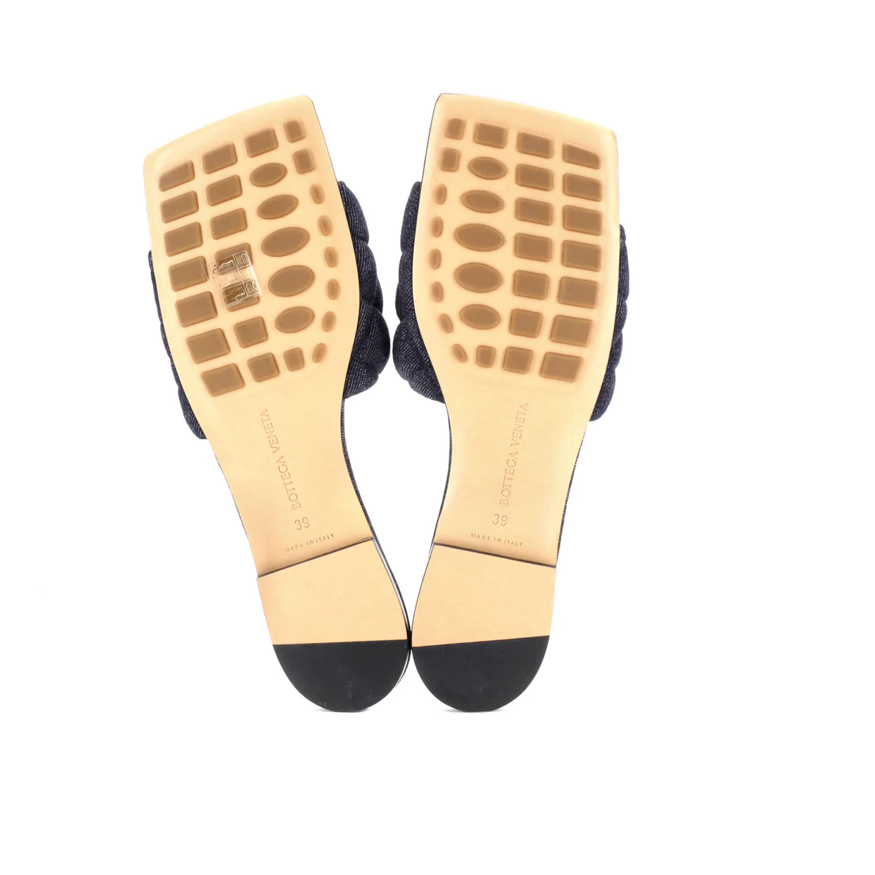 Women's The Padded Flat Sandals Quilted Denim - Deep Luxury