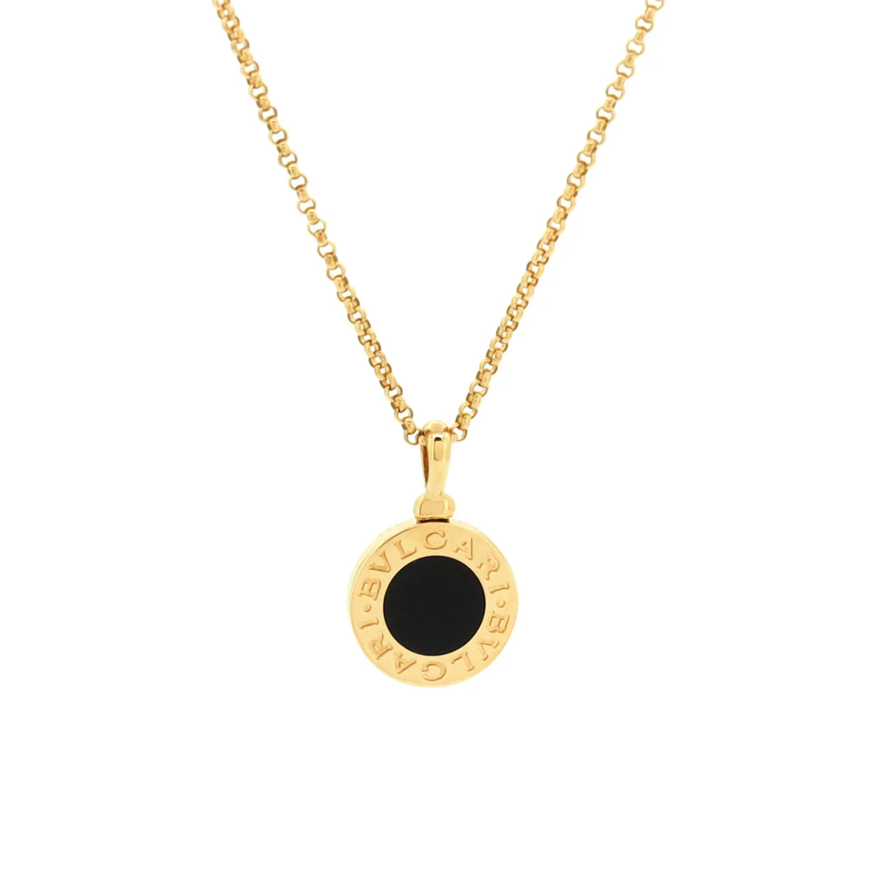 Bvlgari Bvlgari Pendant Necklace 18K Yellow Gold with Onyx - Deep Luxury