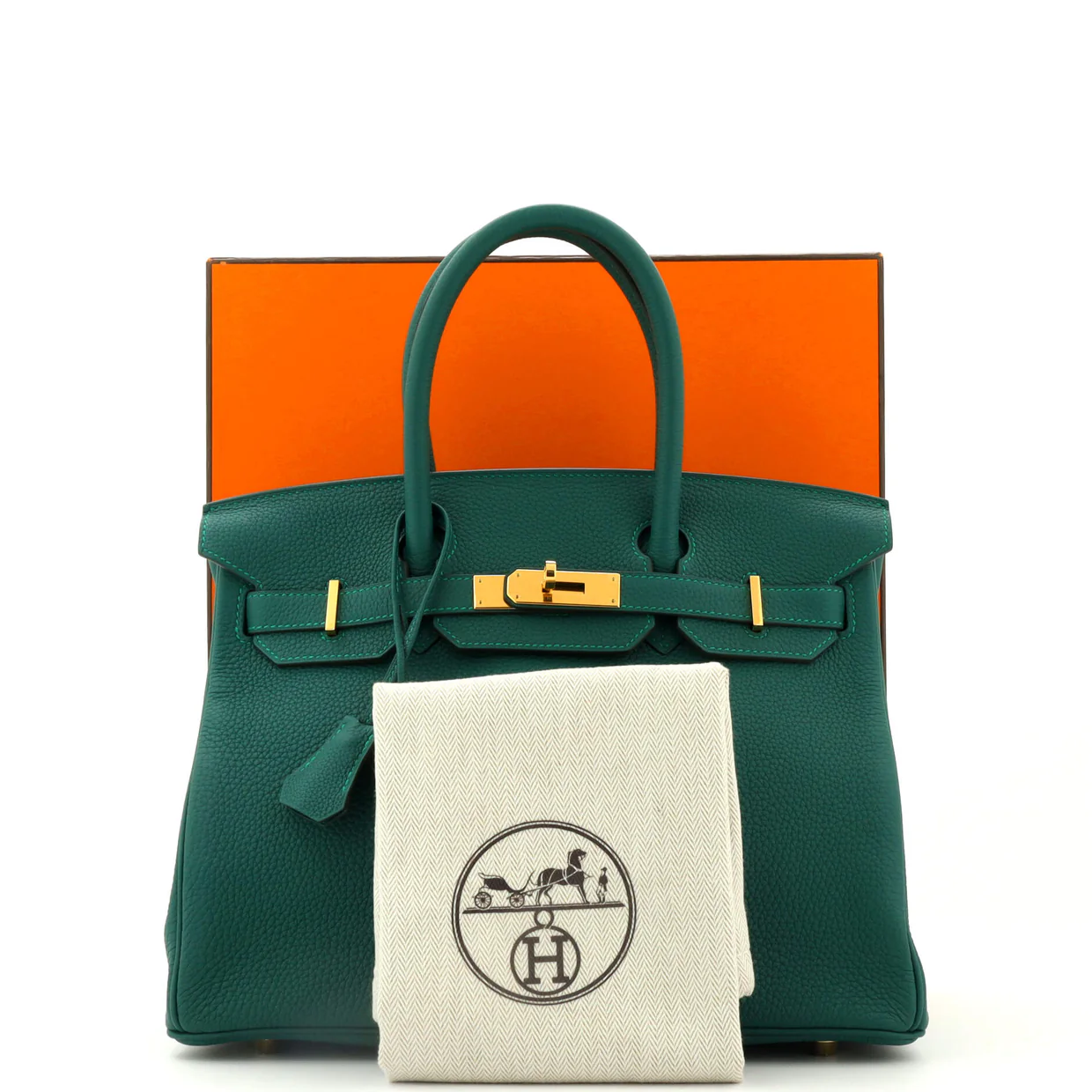 Birkin Handbag Malachite Togo with Gold Hardware 30 - Deep Luxury