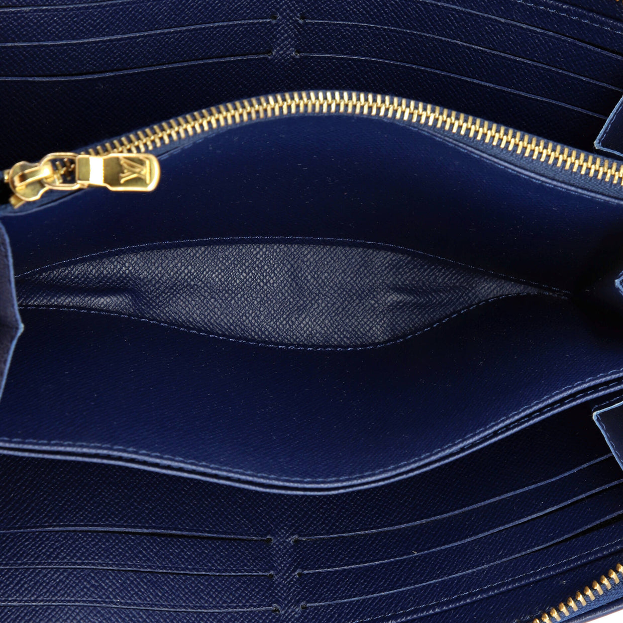 Zippy Wallet Monogram Jacquard Denim - Deep Luxury