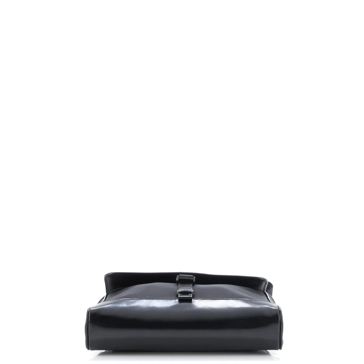 Buckle Flap Crossbody Bag Re-Nylon and Leather Small - Deep Luxury