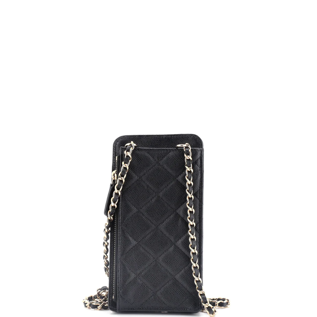 O Phone Holder Crossbody Bag Quilted Caviar - Deep Luxury