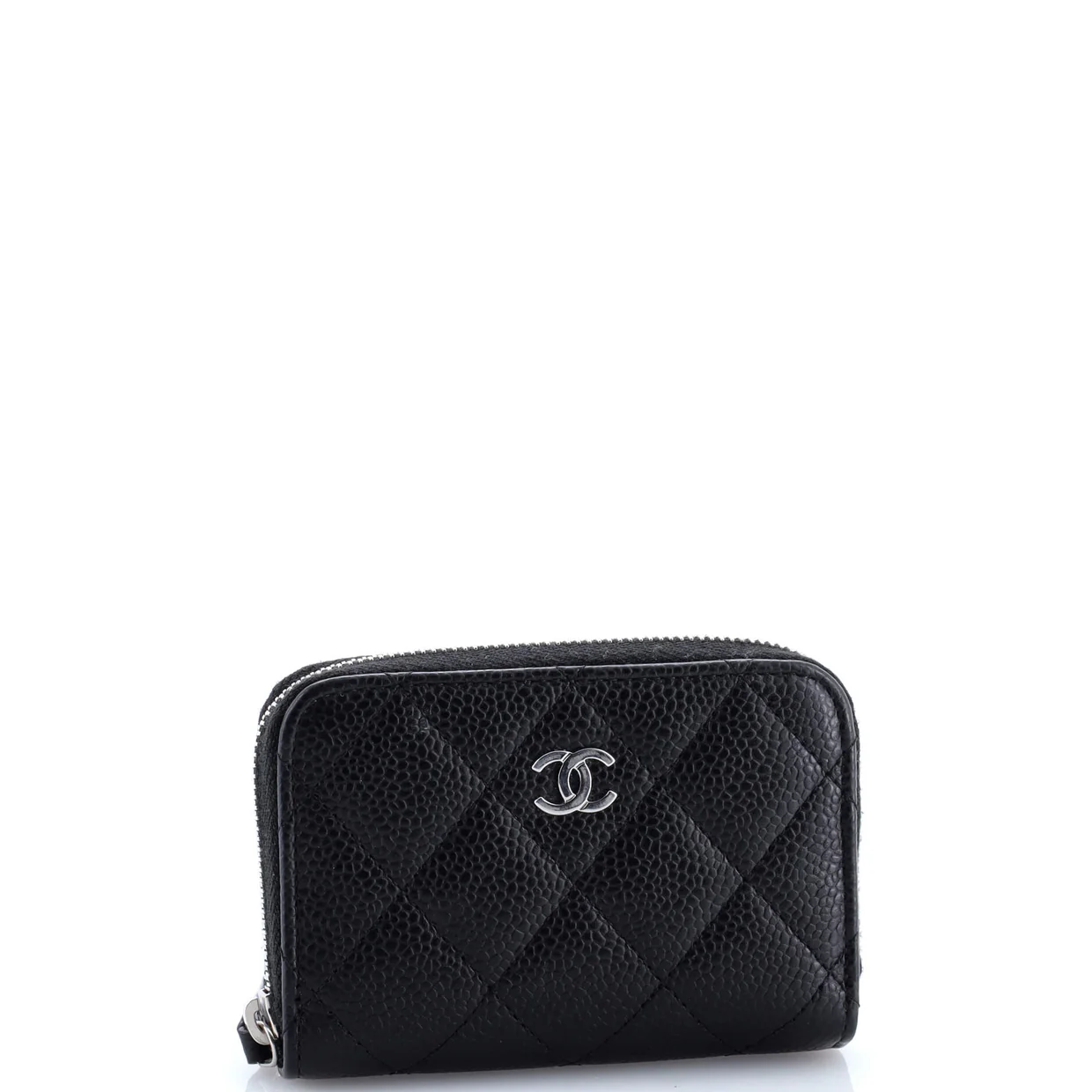 CC Zip Coin Purse Quilted Caviar Small - Deep Luxury