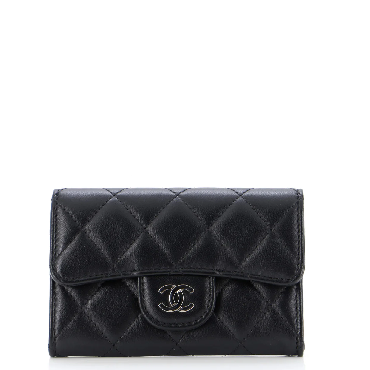 Classic Flap Card Case Quilted Lambskin - Deep Luxury