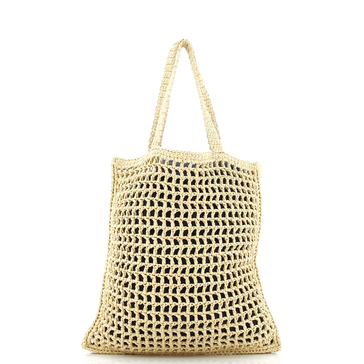 Triangle Logo Open Tote Raffia - Deep Luxury