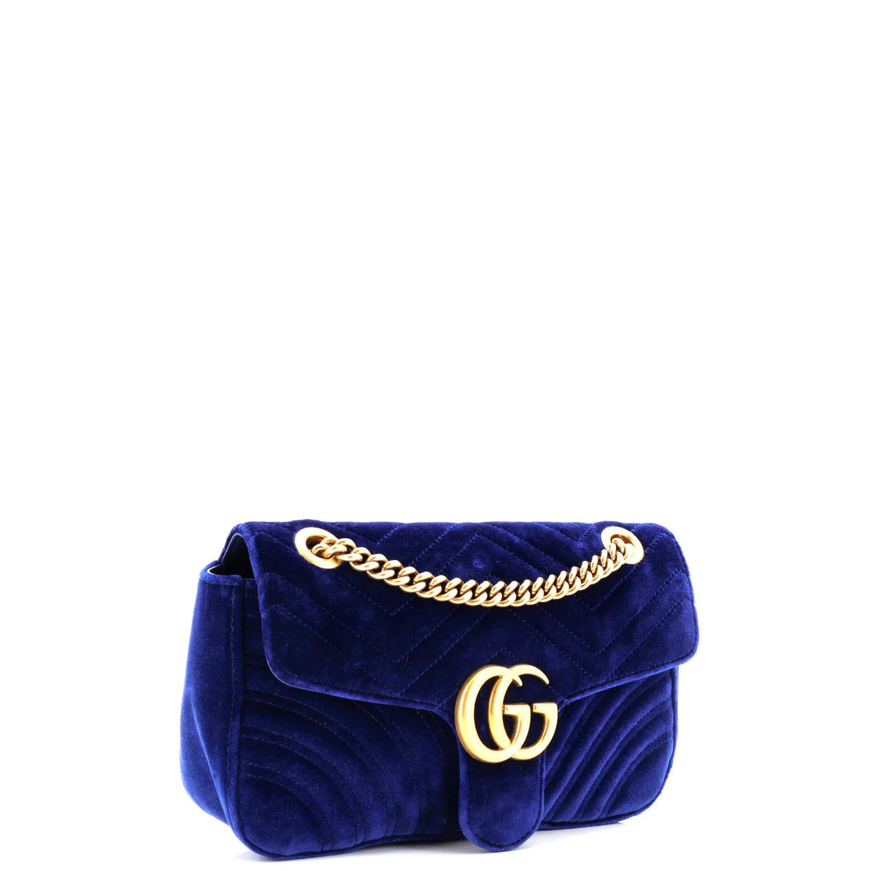 GG Marmont Flap Bag Matelasse Velvet Small - Deep Luxury