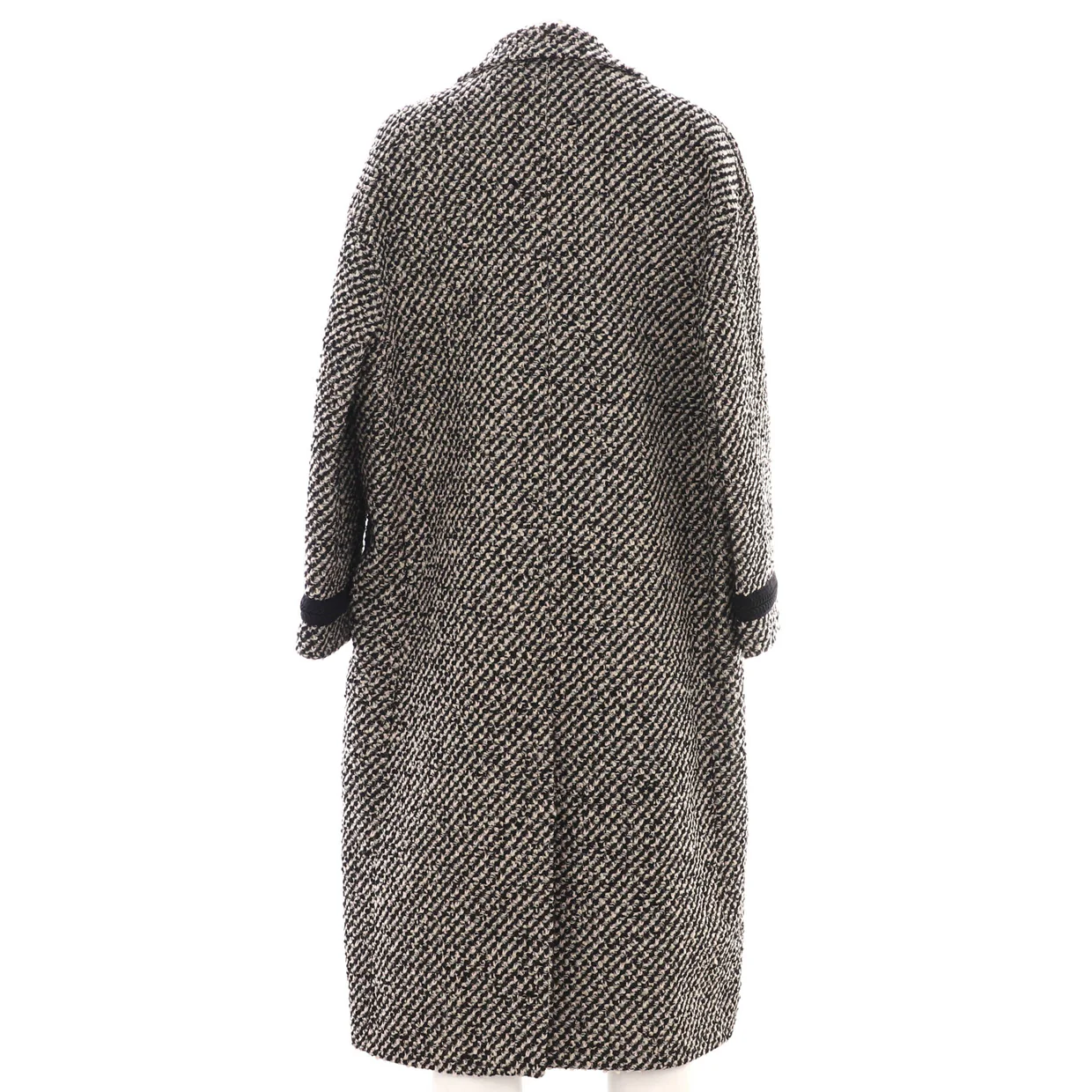 Women's Button Up Belted Long Coat Tweed - Deep Luxury