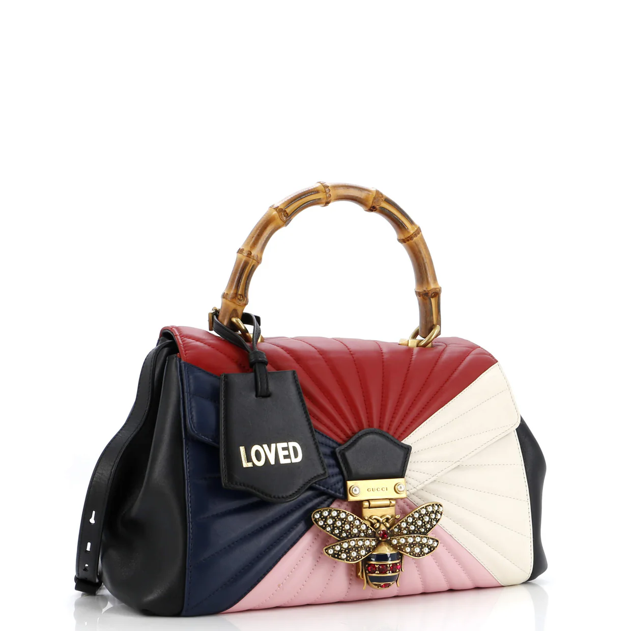 Queen Margaret Top Handle Bag Multicolor Quilted Leather Medium - Deep Luxury