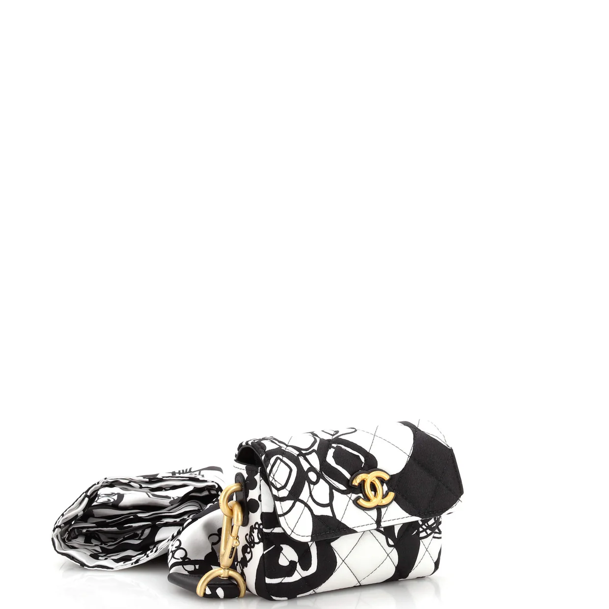 Deer Coco Flap Clutch with Strap Bag Quilted Printed Canvas Mini - Deep Luxury