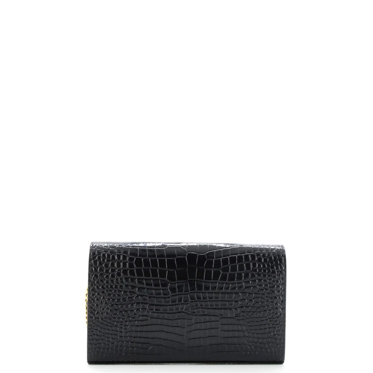 Classic Monogram Wallet on Chain Crocodile Embossed Leather - Deep Luxury