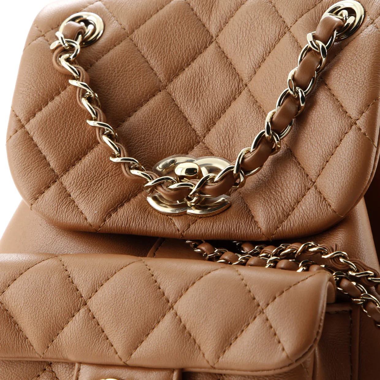 Duma Drawstring Backpack Quilted Leather Small - Deep Luxury