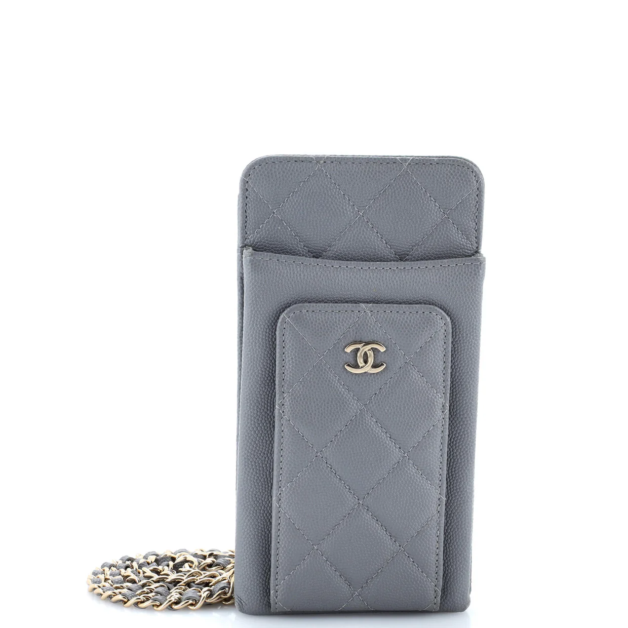 O Phone Holder Crossbody Bag Quilted Caviar - Deep Luxury