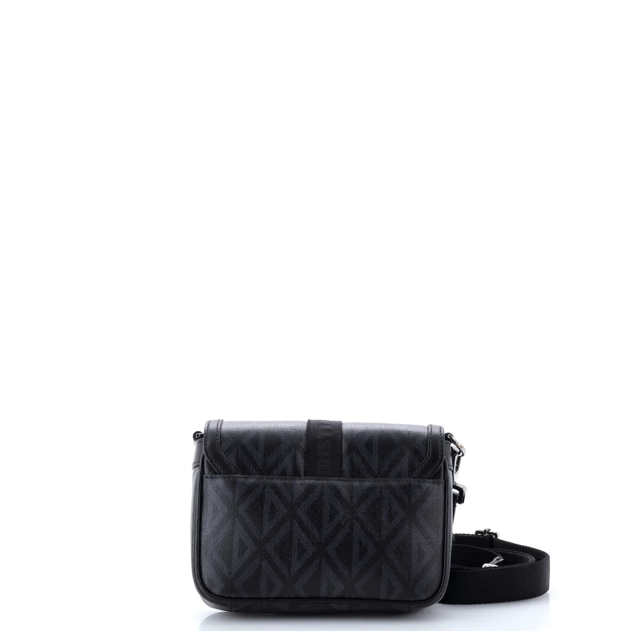 Hit the Road Flap Crossbody Bag CD Diamond Coated Canvas and Leather Mini - Deep Luxury