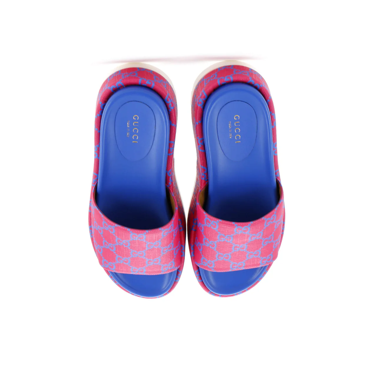 Women's Angelina Platform Slide Sandals GG Coated Canvas - Deep Luxury