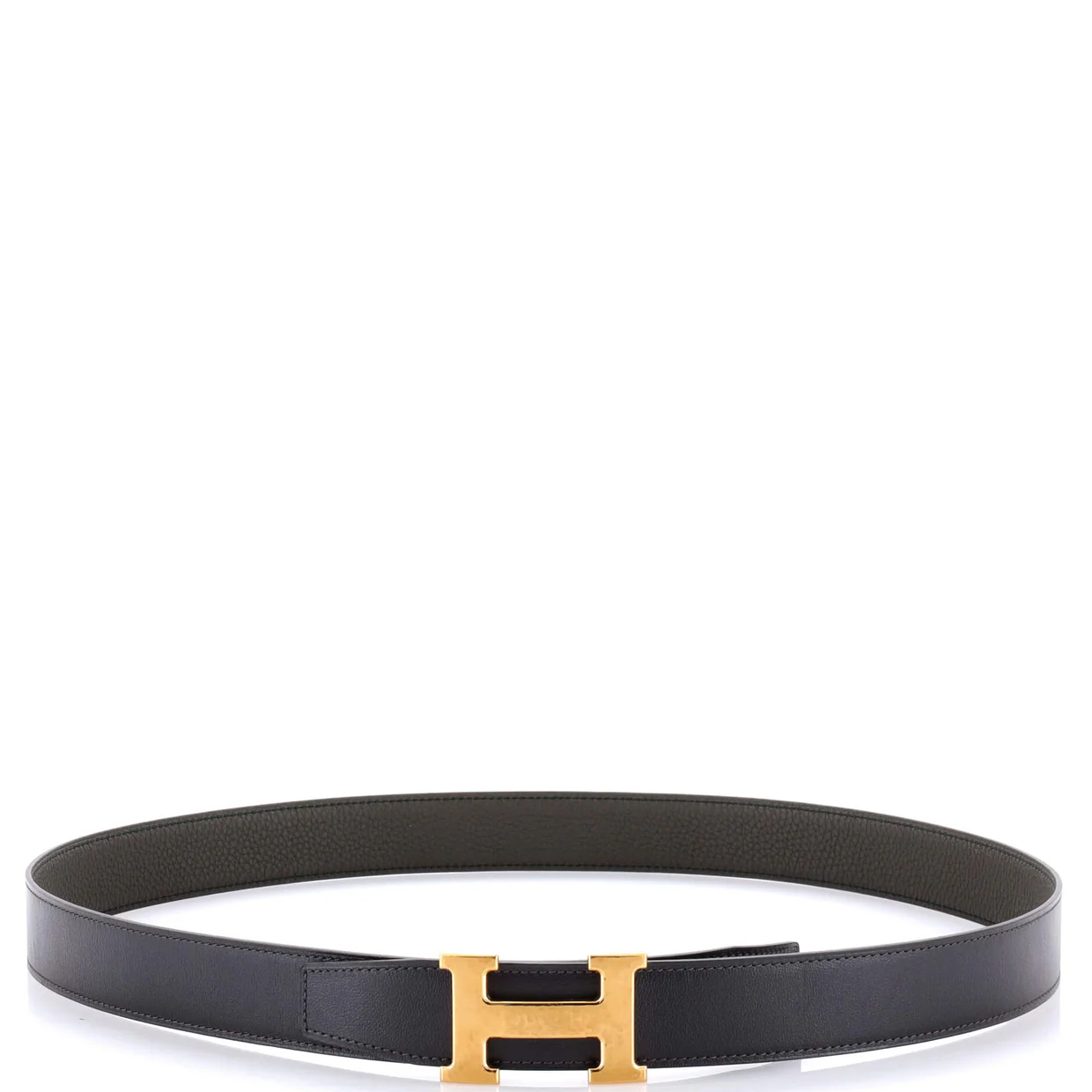 Constance Martelee H Reversible Belt Leather with Hammered Hardware Medium 100 - Deep Luxury