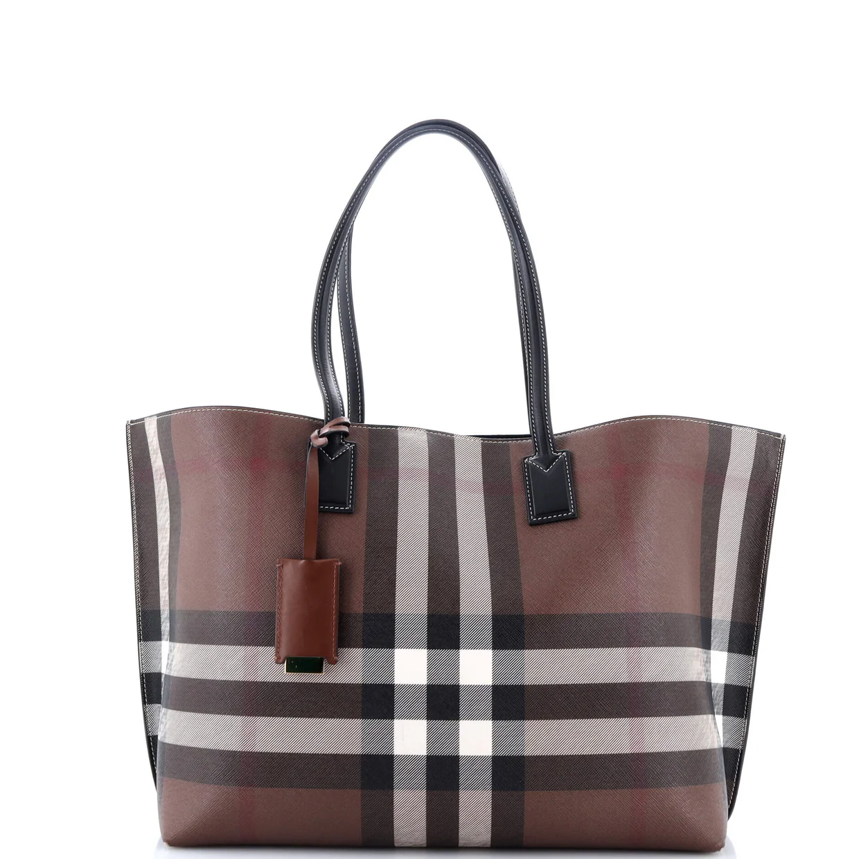 Soft Tote Check E-Canvas Medium - Deep Luxury