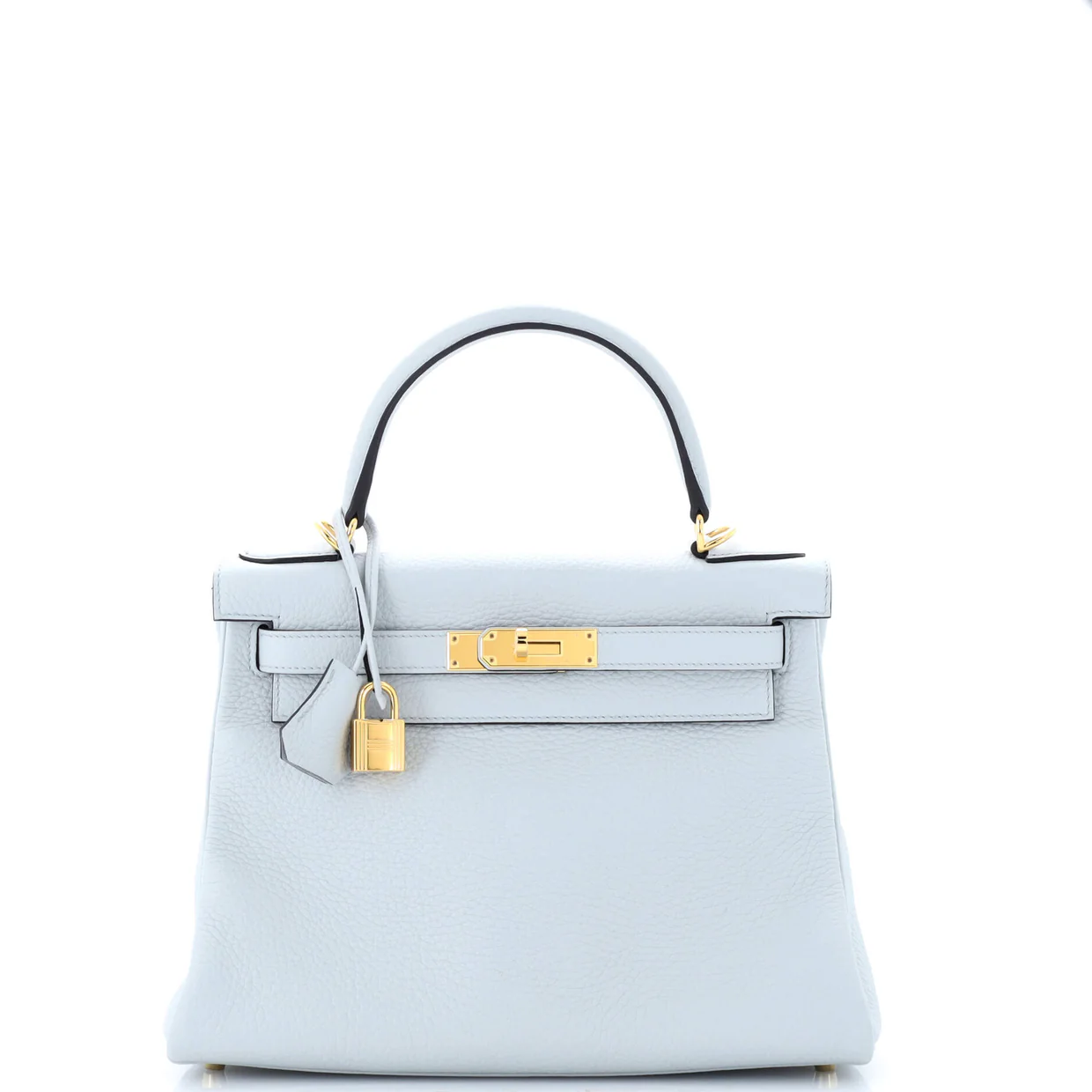 Kelly Handbag Bleu Pale Clemence with Gold Hardware 28 - Deep Luxury