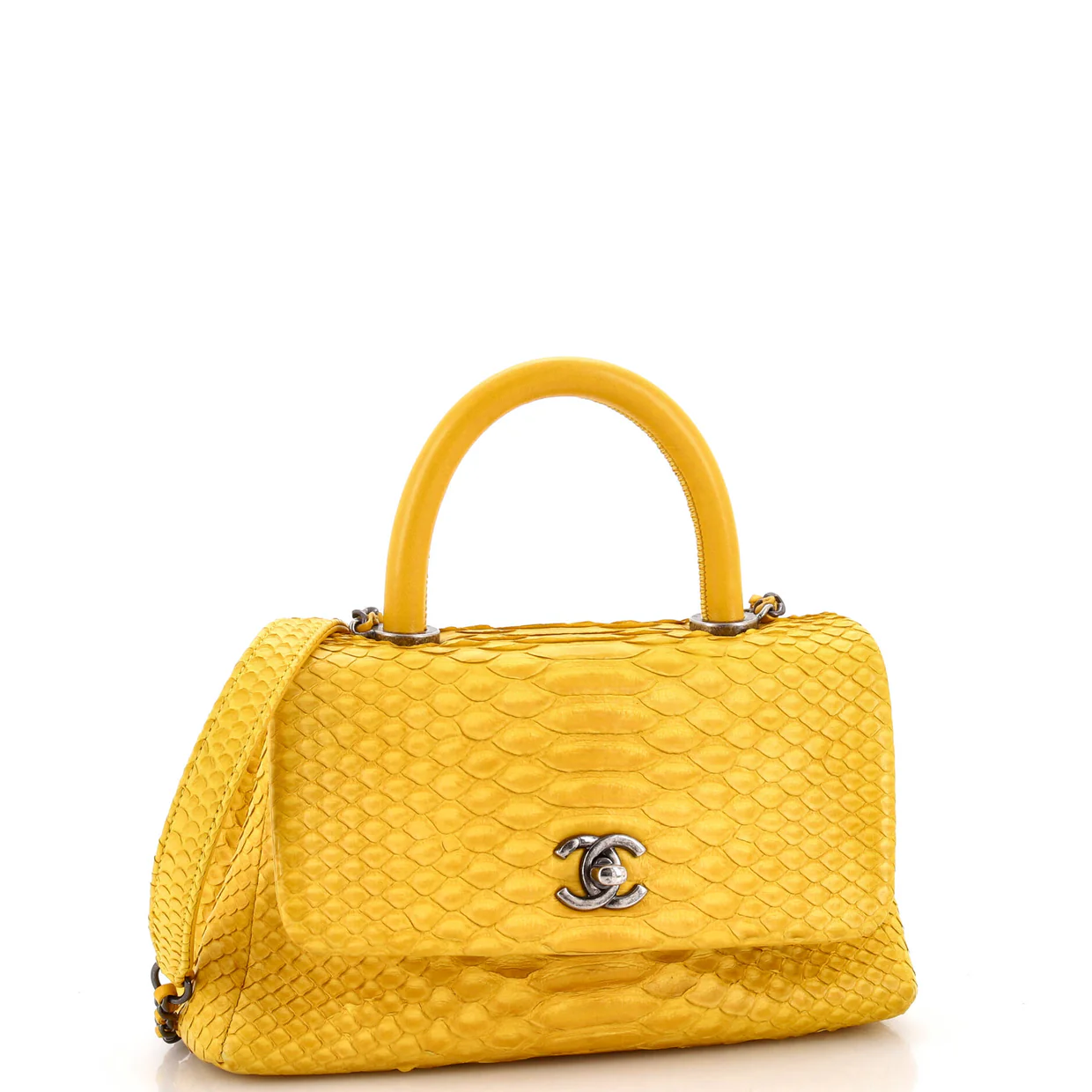 Coco Top Handle Bag Python Mini - Deep Luxury