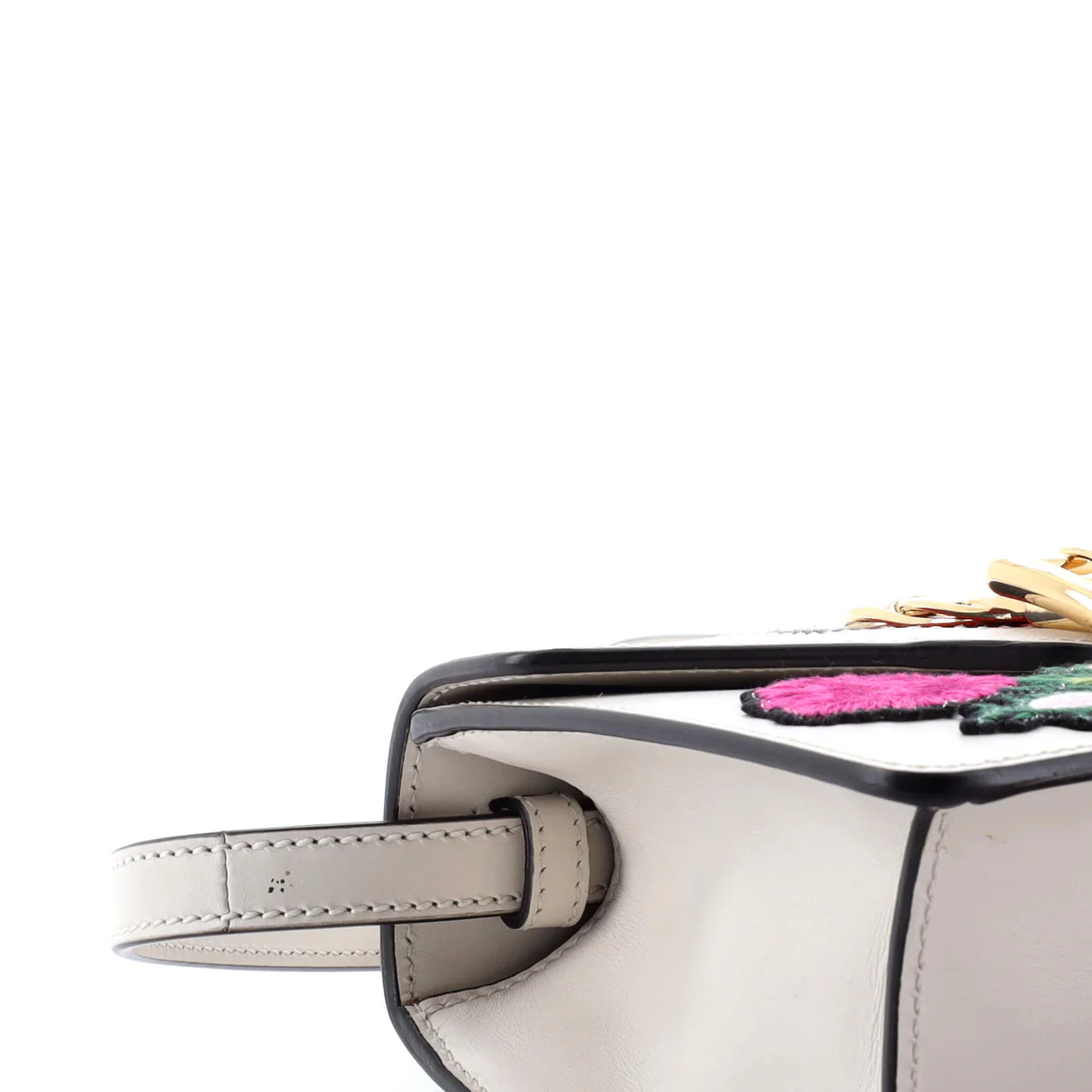 Sylvie Top Handle Bag Embroidered Leather Mini - Deep Luxury