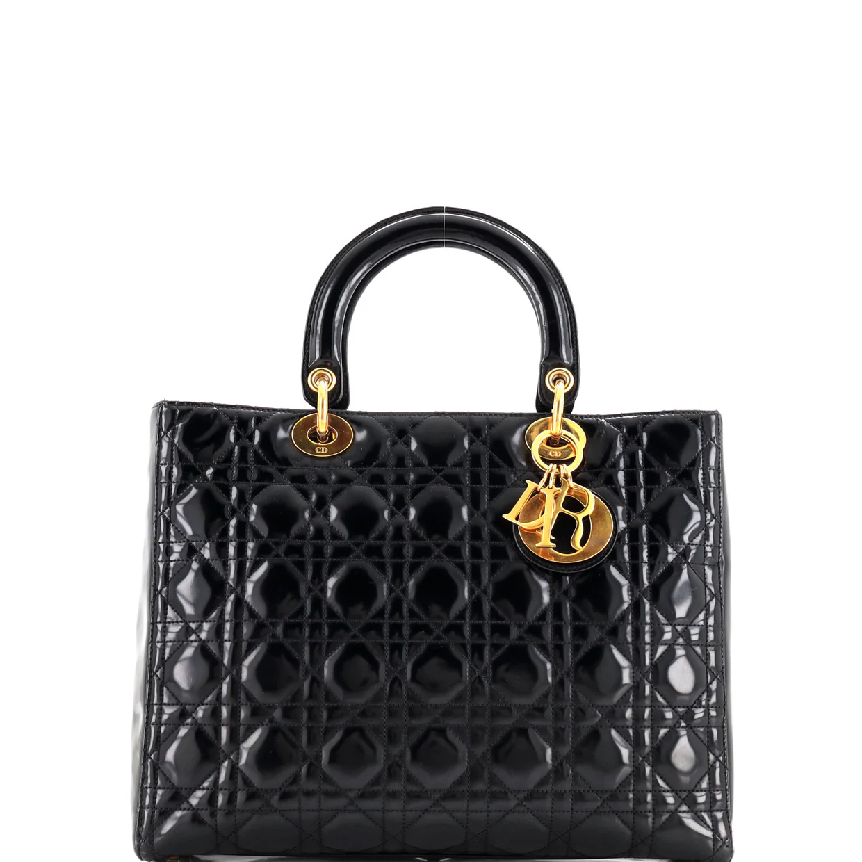 Lady Dior Bag Cannage Quilt Patent Large - Deep Luxury