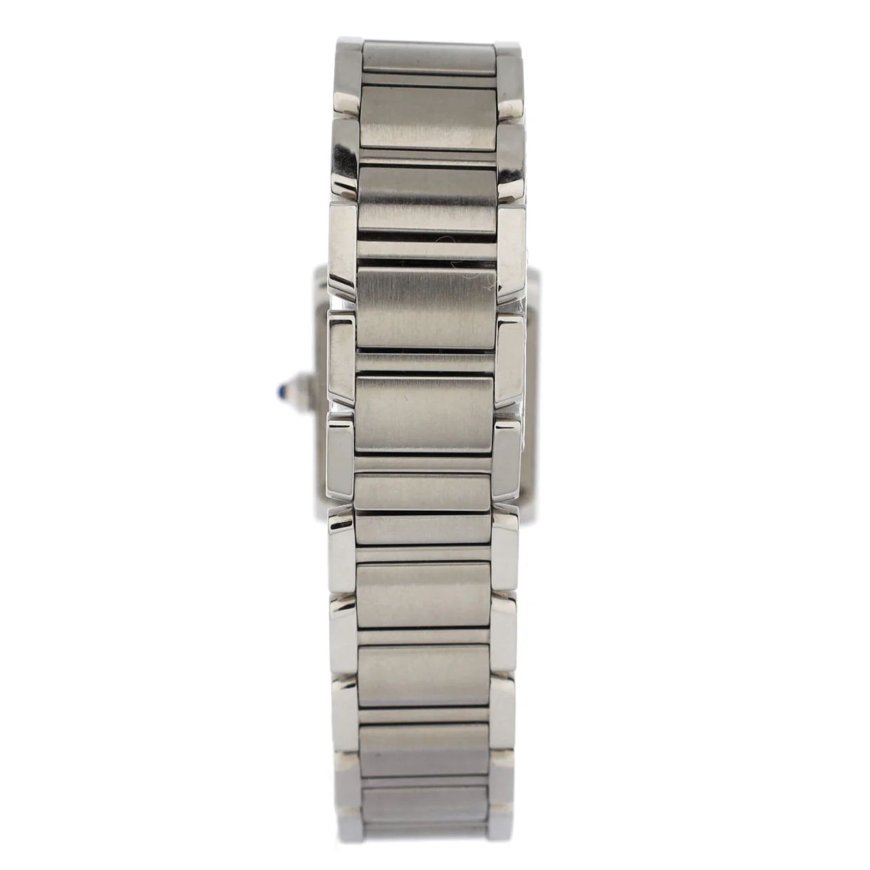 Tank Francaise Quartz Watch Stainless Steel with Diamond Bezel 20 - Deep Luxury