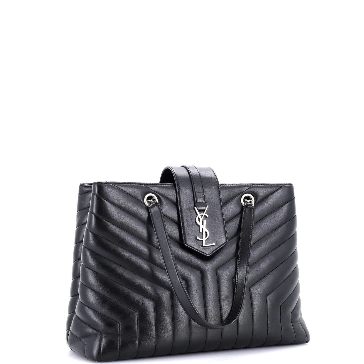 LouLou Tote Matelasse Chevron Leather Large - Deep Luxury