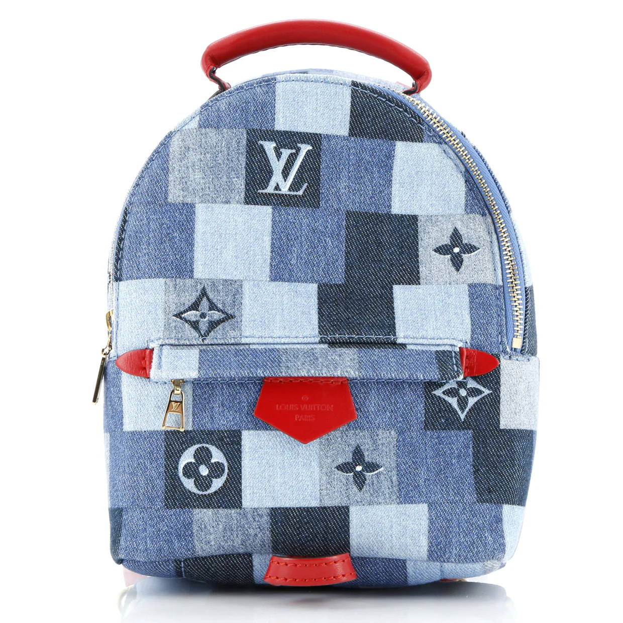Palm Springs Backpack Damier and Monogram Patchwork Denim Mini - Deep Luxury