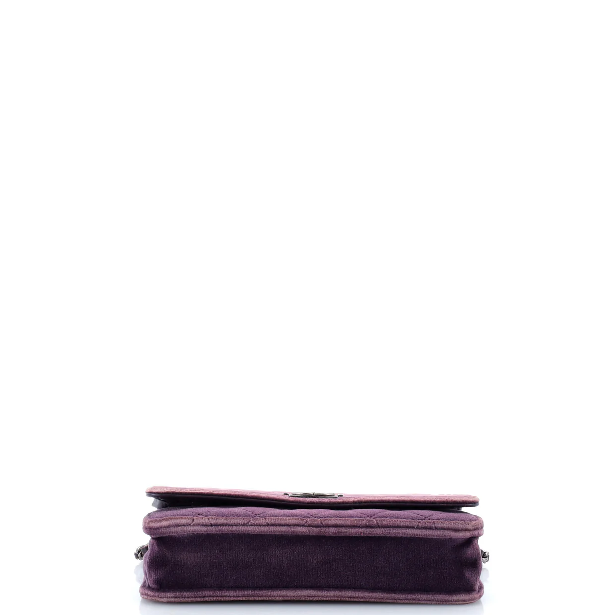 Boy Wallet on Chain Quilted Velvet - Deep Luxury