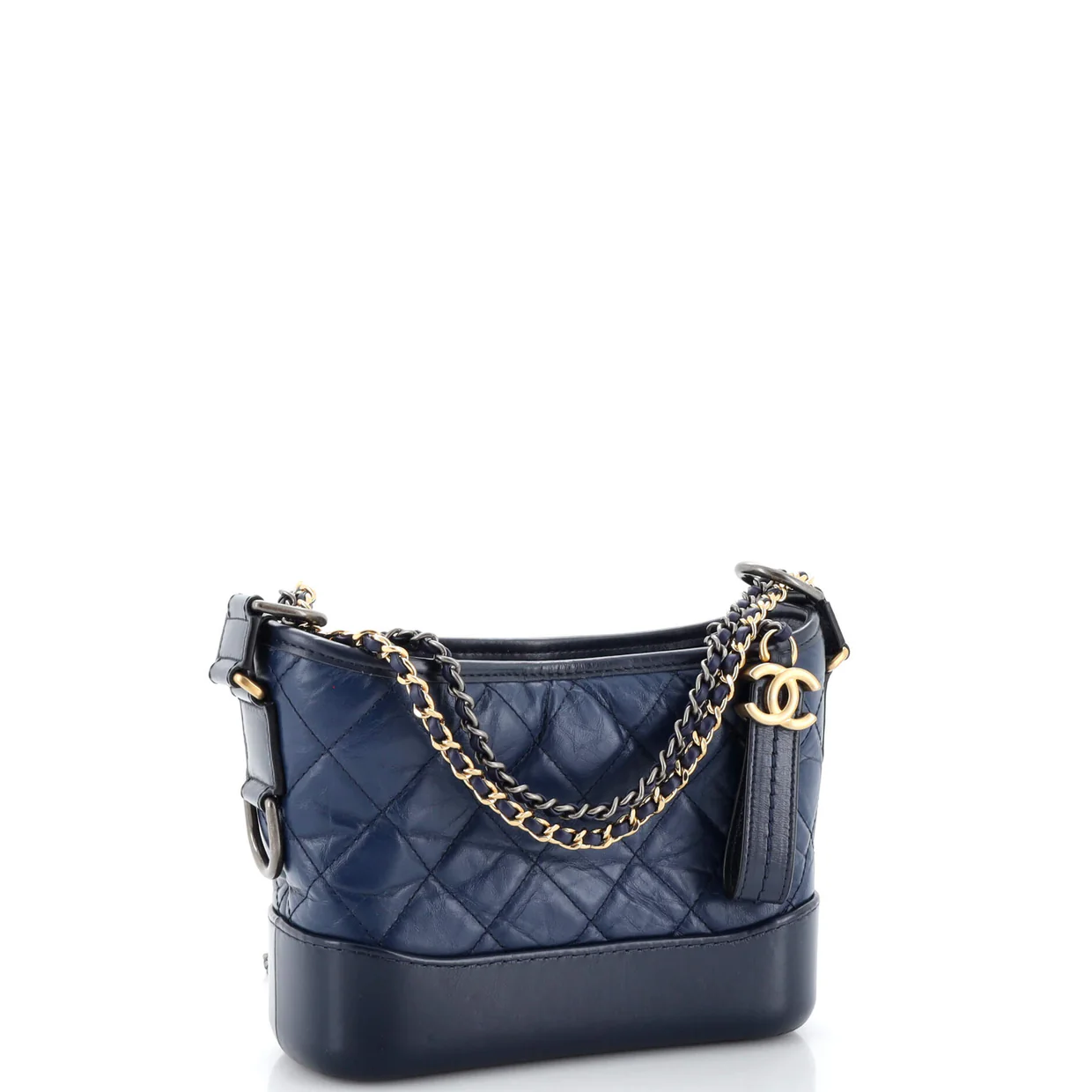 Bicolor Gabrielle Hobo Quilted Aged Calfskin Small - Deep Luxury