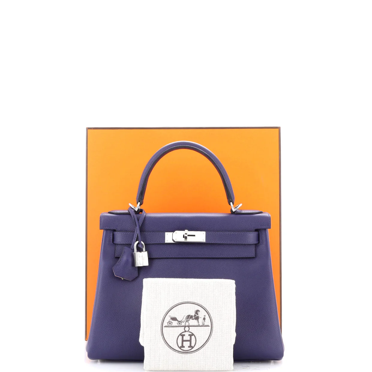Kelly Handbag Verso Evercolor with Palladium Hardware 28 - Deep Luxury