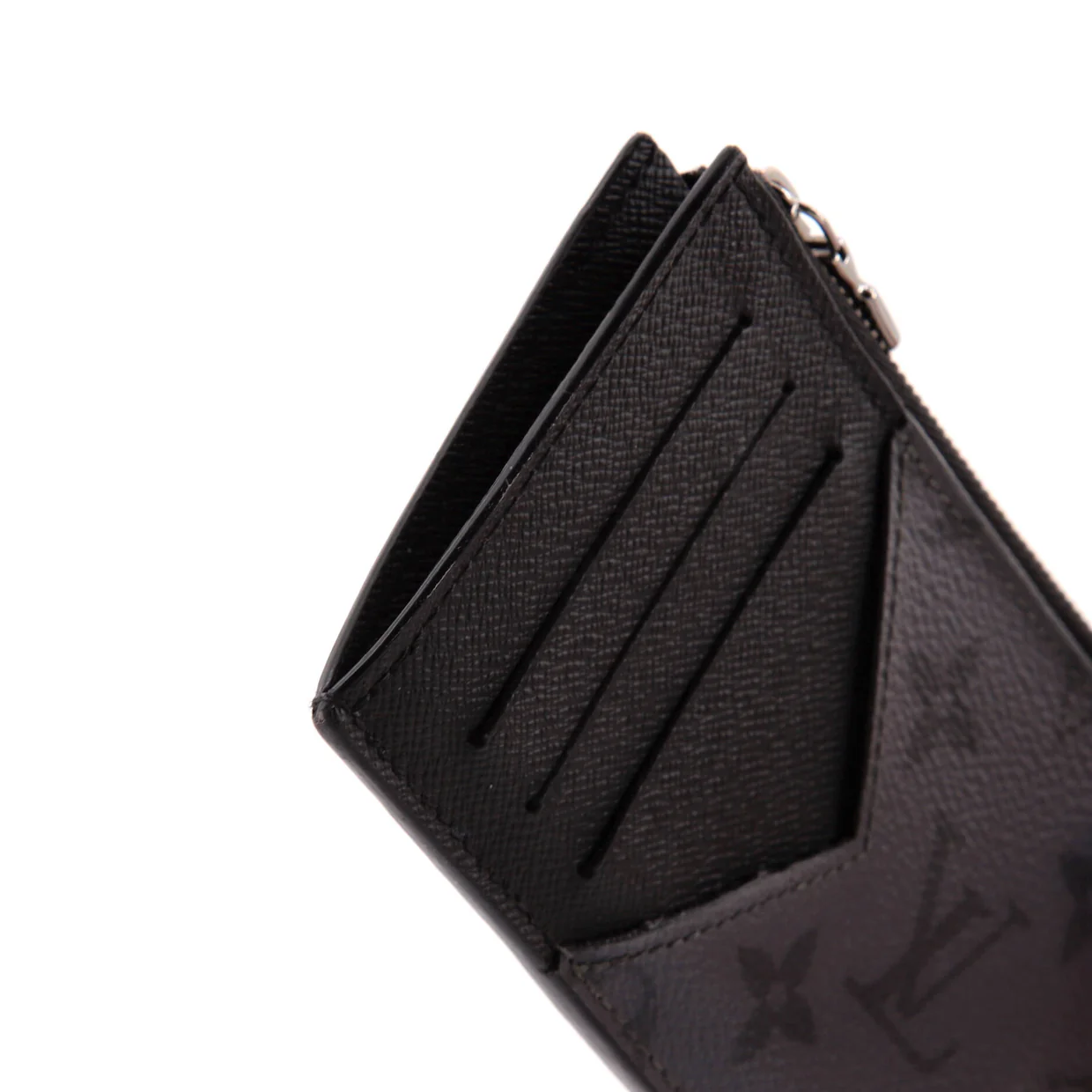 Coin Card Holder Reverse Monogram Eclipse Canvas - Deep Luxury