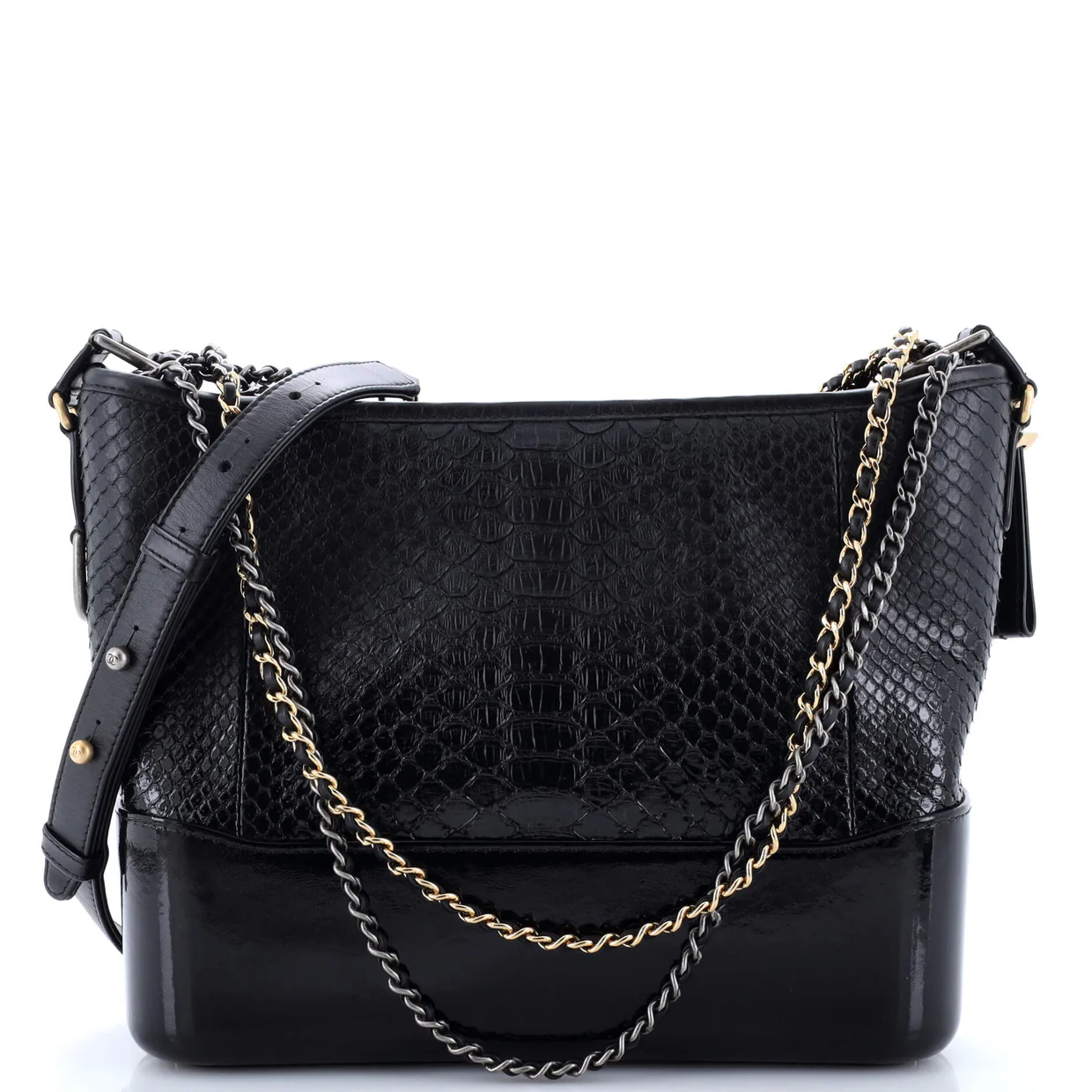 Gabrielle Hobo Python Medium - Deep Luxury
