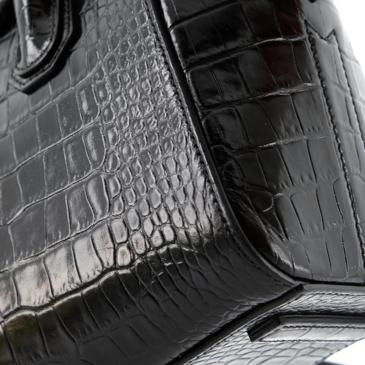 Antigona Bag Crocodile Embossed Leather Mini - Deep Luxury