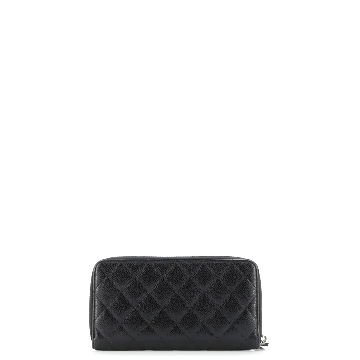 Zip Around Organizer Wallet Quilted Caviar Large - Deep Luxury