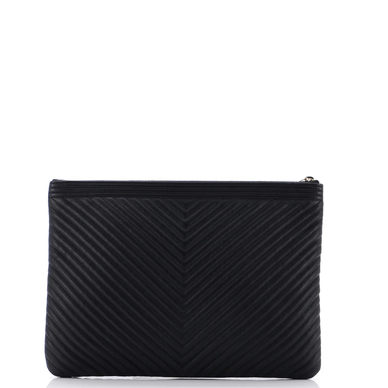 Boy O Case Clutch Chevron Calfskin Medium - Deep Luxury